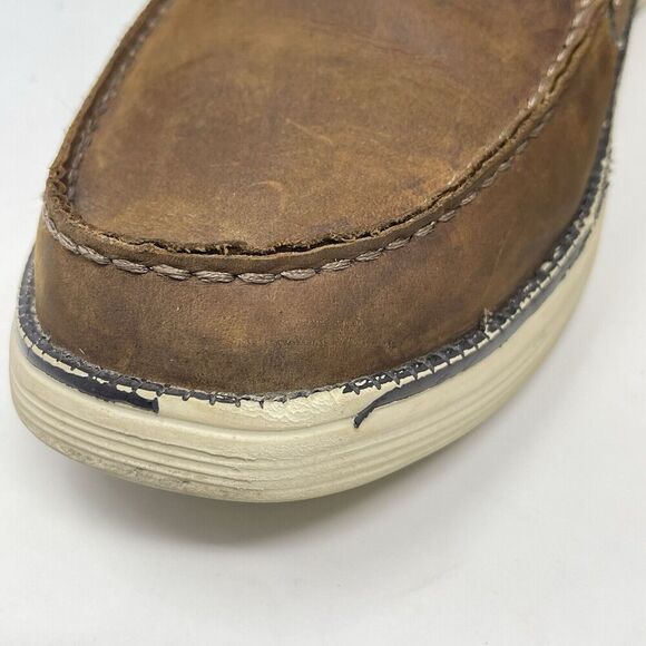 Skechers Status 2.0 Former Boat Shoes Mens 13 Brown Leather Loafer Lace Up Deck main image 9